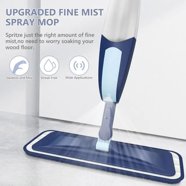 Alt view image 2 of 6 - Spray Mops for Floor Cleaning, TRAV-ROUND Microfiber Wood Floor Mop with 5 Reusable Washable Pads for Dry Wet Cleaning on Hardwood Laminate Wood Ceramic Vinyl Tile