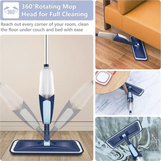 Alt view image 3 of 6 - Spray Mops for Floor Cleaning, TRAV-ROUND Microfiber Wood Floor Mop with 5 Reusable Washable Pads for Dry Wet Cleaning on Hardwood Laminate Wood Ceramic Vinyl Tile