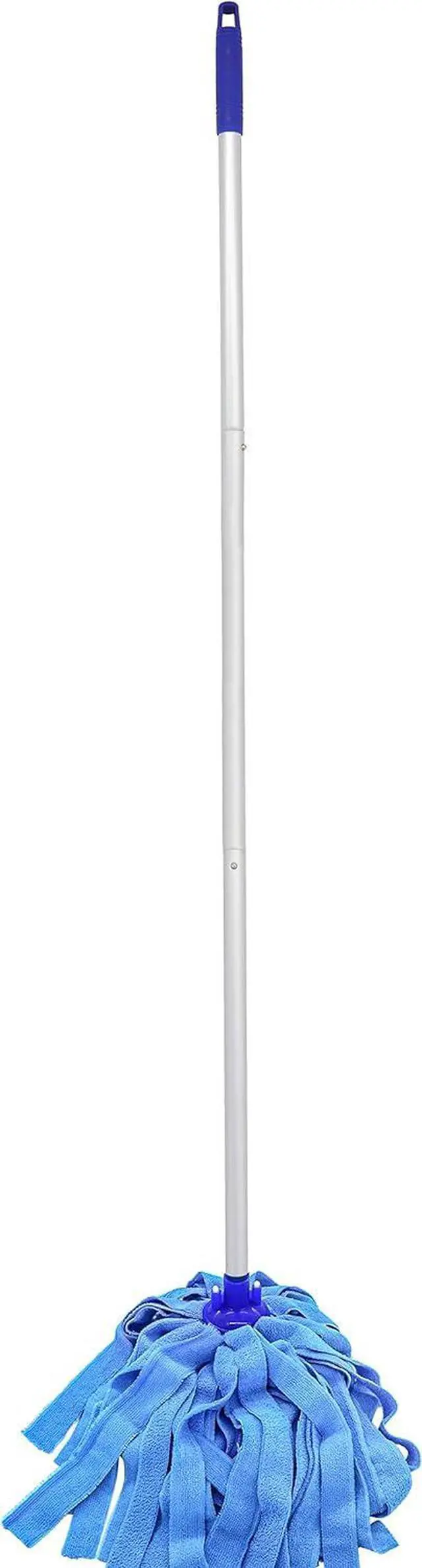 Alt view image 3 of 6 - Mop, One Mop Handle with Two Blue Microfiber Cloth Mop Heads (1 Handle & 2 Mop Heads)