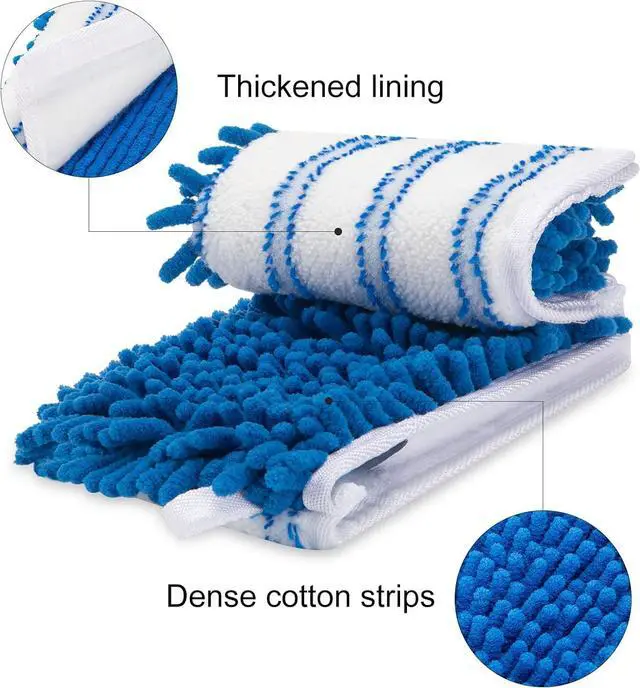 Alt view image 3 of 7 - 3 Pack Mop Refills Compatible for Dua-Action Microfiber Mop, Mop Heads Replacements for Dry Wet Use, Double Sided All Surface Cleaning,Chenille Flip Mop Replace Head