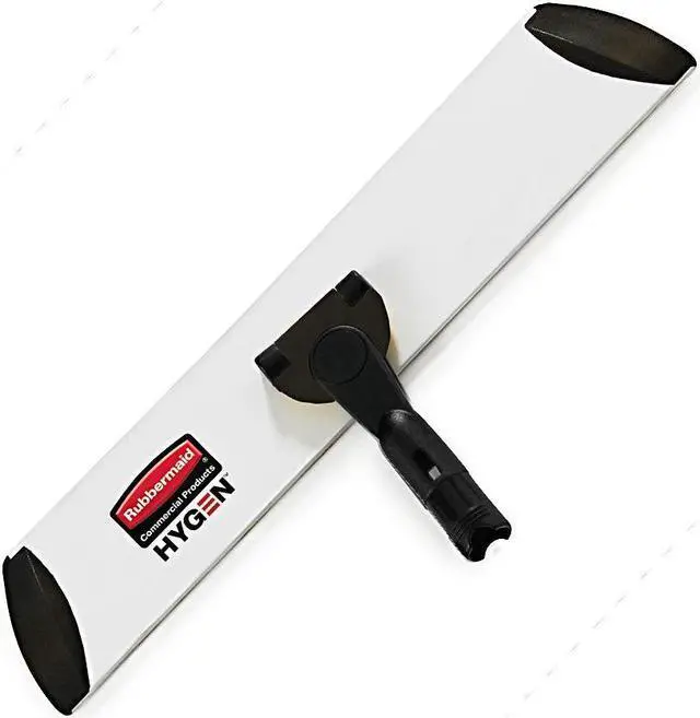 Main image of Rubbermaid Commercial Products Executive HYGEN Mop Quick-Connect Frame for Wet/Dry Microfiber Mopping, Fits 18in Mop Pads, Silver/Black (1863893), handle not included