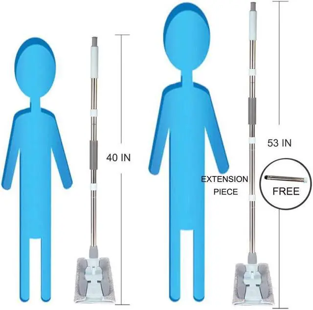 Alt view image 2 of 7 - Microfiber Mop 15 inch Wood Floor Mop for Floor Cleaning with 4 Washable Mop Pads Dust Mop Floor Cleaning Wet Mop with Adjustable Handle