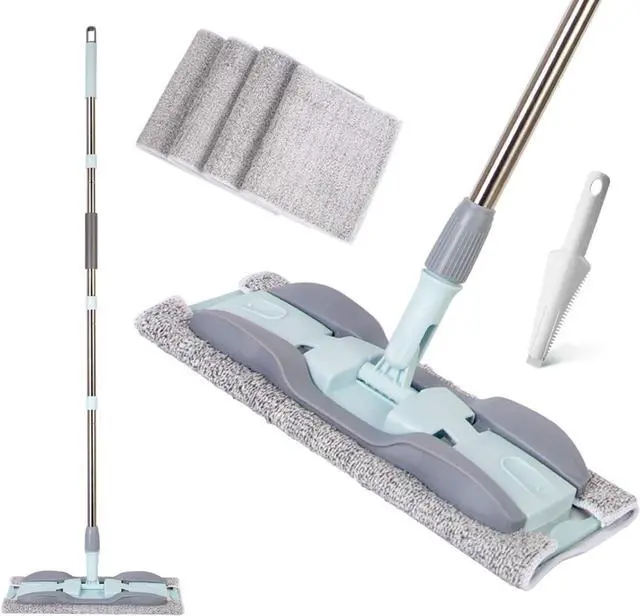 Main image of Microfiber Mop 15 inch Wood Floor Mop for Floor Cleaning with 4 Washable Mop Pads Dust Mop Floor Cleaning Wet Mop with Adjustable Handle