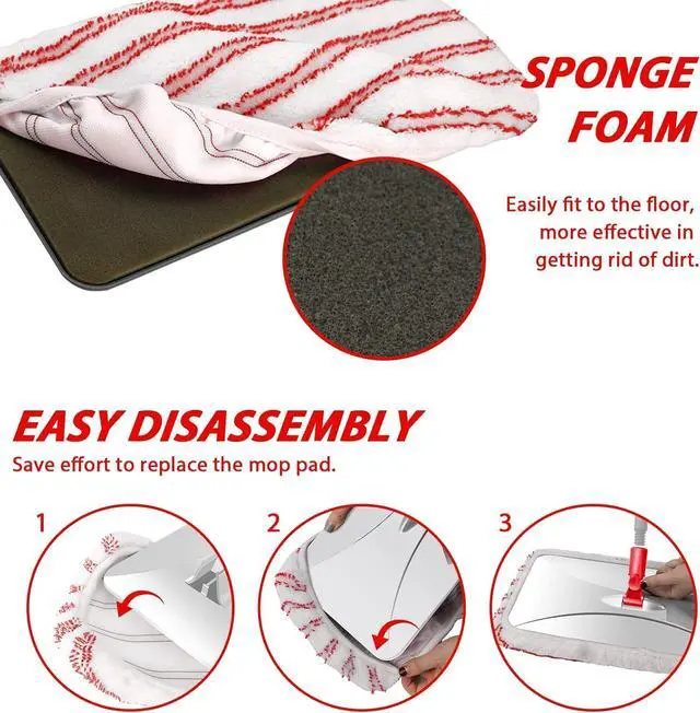 Alt view image 5 of 7 - MASTERTOP Microfiber Mop, Extra Large Dust Mop with 5 Pads for Wet & Dry Use, 16'' Mops for Hardwood Laminate, Tile, Vinyl Floors,5 Microfiber Refills, 1 Cleaning Scraper