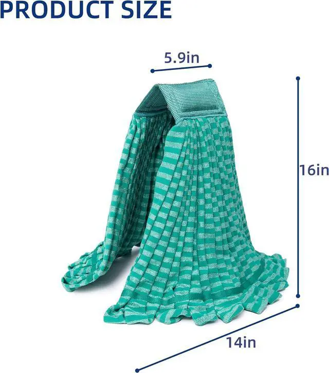 Alt view image 2 of 6 - 2 Pack Large Microfiber Tube Mop Heads,6 inch,Heavy Duty Mop Head,Highly Absorbent,Commercial Mop Head Replacement,Wet Mop Heads Replacement,for Hardwood, Tile, Laminate Floors,Green