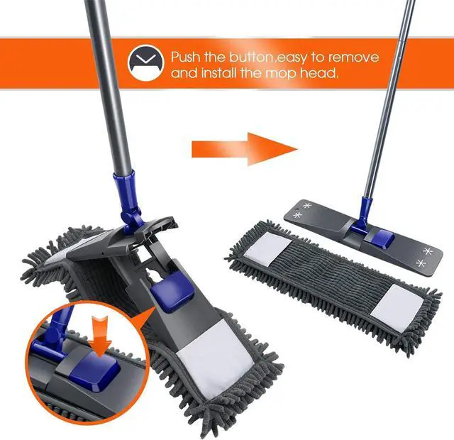 Alt view image 5 of 7 - MASTERTOP Professional Microfiber Mop - Flat Mop for Floor Cleaning, Wet & Dry Sweeper Dust Mop with 4 Mop Refills, Extendable Handle, Magic Floor Mop for Hardwood, Tiles, Laminate,Vinyl
