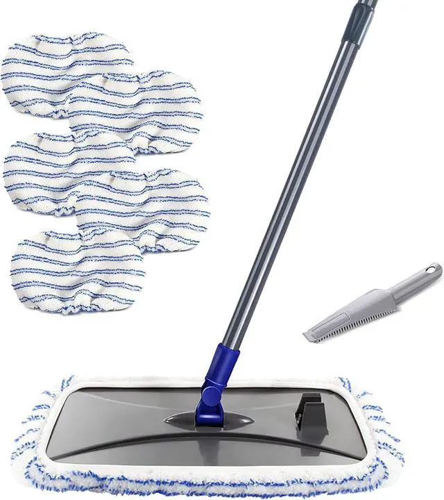 Main image of Masthome Large Surface Microfiber Flat Mop with 5 Reusable Mop Heads Cleaning Comb and Telescopic Handle Household Mop for Hardwood Laminate Tile Ceramic Floor Cleaning