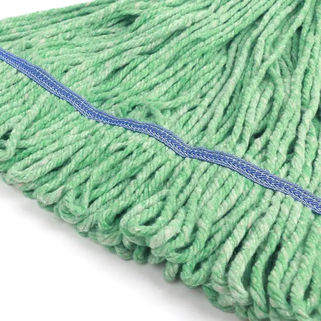 Alt view image 7 of 7 - Matthew Cleaning Heavy Duty Mop Head Commercial Replacement for General and Floor Cleaning, Wet Industrial Blue Cotton Looped End String Head Refill (Pack of 3) Green