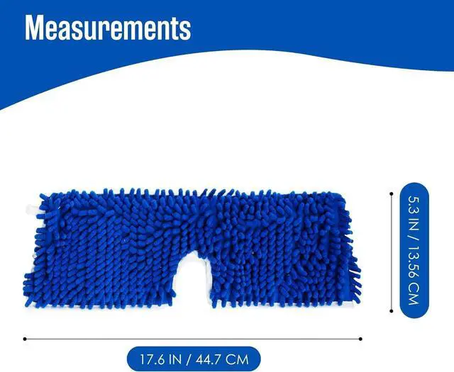 Alt view image 2 of 7 - Houseables Dust Mop Replacement Head, Floor Mop Pads, Reusable Microfiber Flip Pads, Refill, Dust Head Replacement, Covers Washable, Refills, Flat, Dry, Wet, Rectangular, Double Sided, 18 Inch, 3 PK