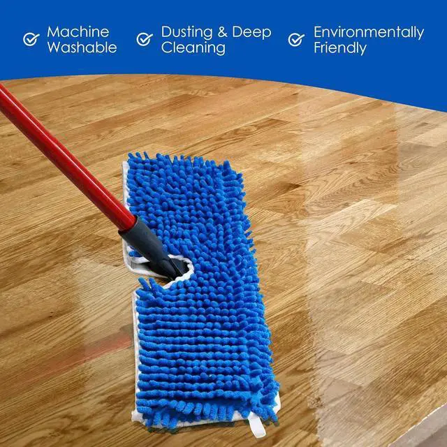 Alt view image 3 of 7 - Houseables Dust Mop Replacement Head, Floor Mop Pads, Reusable Microfiber Flip Pads, Refill, Dust Head Replacement, Covers Washable, Refills, Flat, Dry, Wet, Rectangular, Double Sided, 18 Inch, 3 PK