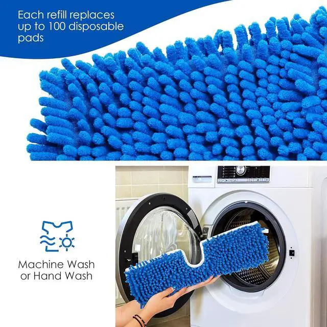Alt view image 6 of 7 - Houseables Dust Mop Replacement Head, Floor Mop Pads, Reusable Microfiber Flip Pads, Refill, Dust Head Replacement, Covers Washable, Refills, Flat, Dry, Wet, Rectangular, Double Sided, 18 Inch, 3 PK