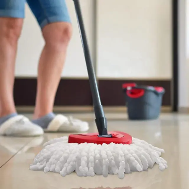 Alt view image 4 of 7 - 4 Pack Mop Replacement Heads Compatible with Ocedar Mop Replace Head EasyWring Spin Mop Heads Replacements - Includes 1 Rotating Mop Base, Microfiber Mop Refills, Easy Cleaning Mop Head Replacement