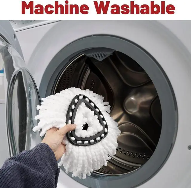 Alt view image 5 of 7 - 4 Pack Mop Replacement Heads Compatible with Ocedar Mop Replace Head EasyWring Spin Mop Heads Replacements - Includes 1 Rotating Mop Base, Microfiber Mop Refills, Easy Cleaning Mop Head Replacement