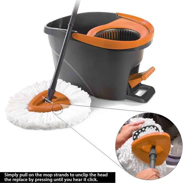 Alt view image 3 of 6 - 8Pack Spin Mop Replacement Heads,Spinning Mop Replace Head for Floor Cleaning, 100% Microfiber Mop Head Replacement Compatible with Triangle Spin Mop Refill for Easy Wring Mop,White