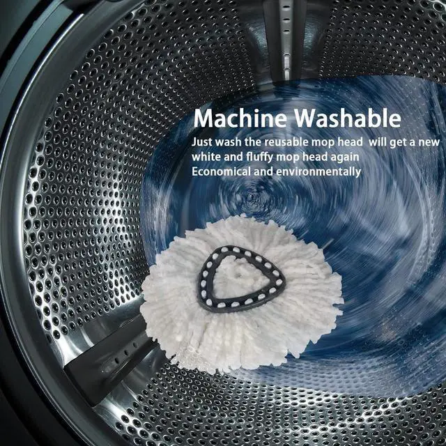 Alt view image 4 of 6 - 8Pack Spin Mop Replacement Heads,Spinning Mop Replace Head for Floor Cleaning, 100% Microfiber Mop Head Replacement Compatible with Triangle Spin Mop Refill for Easy Wring Mop,White