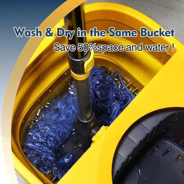 Alt view image 4 of 7 - Yocada Commercial Mop Bucket with Wringer Portable Collapsible Plastic Mop Bucket Cleaning Washing Bucket for Cotton Mop