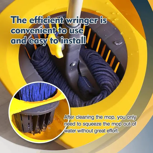 Alt view image 5 of 7 - Yocada Commercial Mop Bucket with Wringer Portable Collapsible Plastic Mop Bucket Cleaning Washing Bucket for Cotton Mop