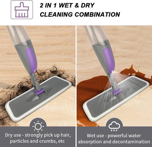 Alt view image 2 of 7 - Spray Mop for Floor Cleaning - HOMSIER Microfiber Floor Mops Wet Dry Flat Mop with 550ML Refillable Bottle 3 Washable Pads Replacement, Dust Mop for Wooden Laminate Tile Marble Kitchen Hard Floors