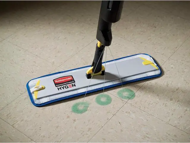 Alt view image 5 of 7 - Rubbermaid Commercial Products HYGEN Pulse Single Sided Microfiber Spray Mop Kit for Hardwood/Tile/Laminated Floors Yellow Perfect for Kitchen/Lobby/Bathroom Cleaning