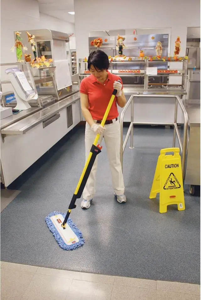 Alt view image 6 of 7 - Rubbermaid Commercial Products HYGEN Pulse Single Sided Microfiber Spray Mop Kit for Hardwood/Tile/Laminated Floors Yellow Perfect for Kitchen/Lobby/Bathroom Cleaning