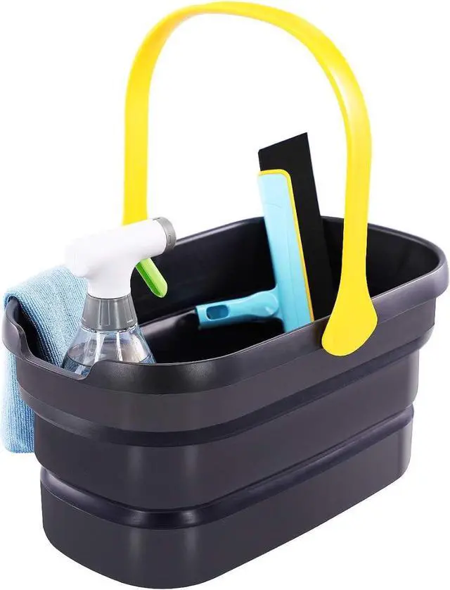 Alt view image 2 of 7 - Yocada Collapsible Plastic Bucket Mop Bucket 10L (2.6Gallon) Cleaning Washing Basket for Sponge&Flat&Cotton Mop Cleaning Washing