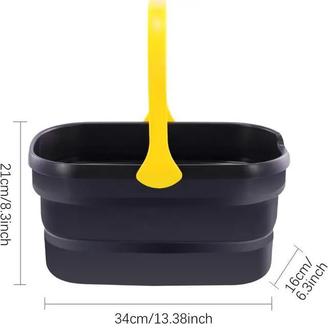 Alt view image 6 of 7 - Yocada Collapsible Plastic Bucket Mop Bucket 10L (2.6Gallon) Cleaning Washing Basket for Sponge&Flat&Cotton Mop Cleaning Washing
