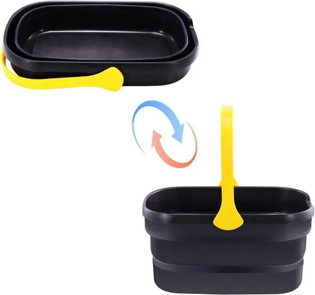 Alt view image 5 of 7 - Yocada Collapsible Plastic Bucket Mop Bucket 10L (2.6Gallon) Cleaning Washing Basket for Sponge&Flat&Cotton Mop Cleaning Washing