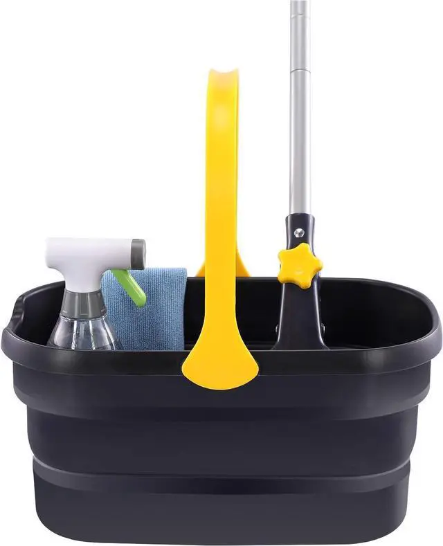 Alt view image 7 of 7 - Yocada Collapsible Plastic Bucket Mop Bucket 10L (2.6Gallon) Cleaning Washing Basket for Sponge&Flat&Cotton Mop Cleaning Washing