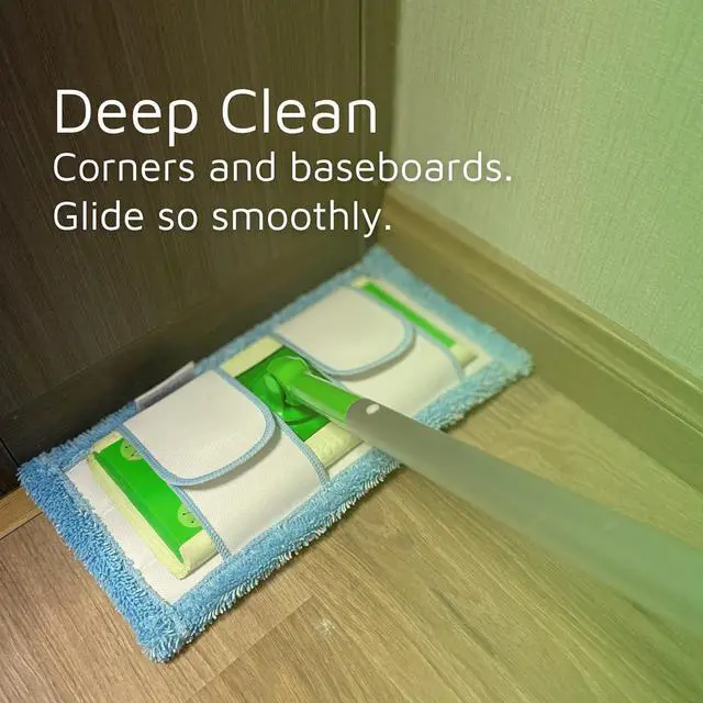 Alt view image 5 of 7 - Reusable Mop Pad for Swiffer Sweeper Mop, 12.5'' Microfiber Mop Pad Refill Washable for Hard Floor Baseboard Cleaning, Wet/Dry Cleaning Pad, 4 Pack
