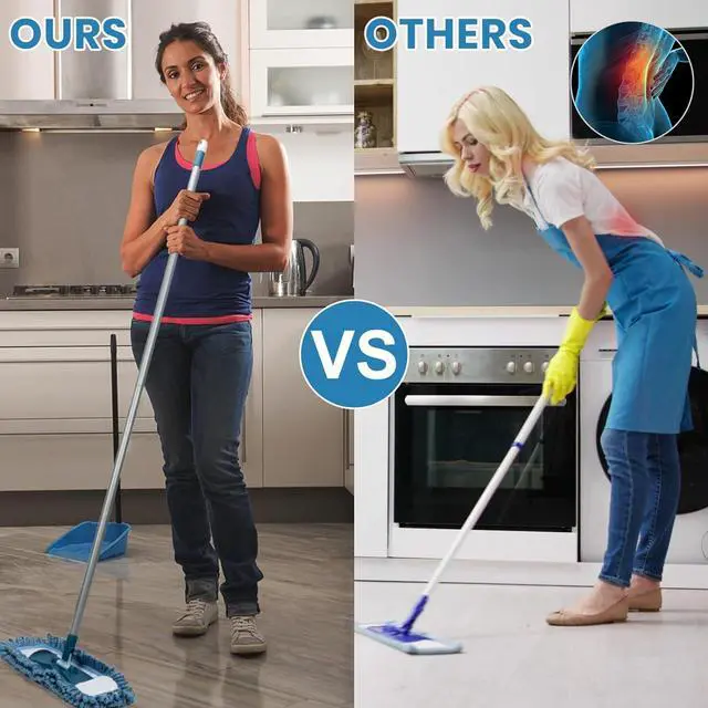 Alt view image 7 of 7 - MAVRIZ Microfiber Mops for Floor Cleaning Wet and Dry Mop with 58" Long Handle, Washable Mop Pad 360° Rotating Flat Mop for Hardwood, Laminate, Tile Floor