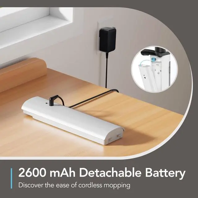 Alt view image 4 of 7 - iDOO Electric Mop, Upgraded Floor Scrubber Electric Spin Mop with LED Headlight, Rechargeable Dust Mop Cordless Dual-Motor Hardwood Floor Mop Spray Mop Clean up to 2350 ft², 46dB Quiet Clean & Waxing