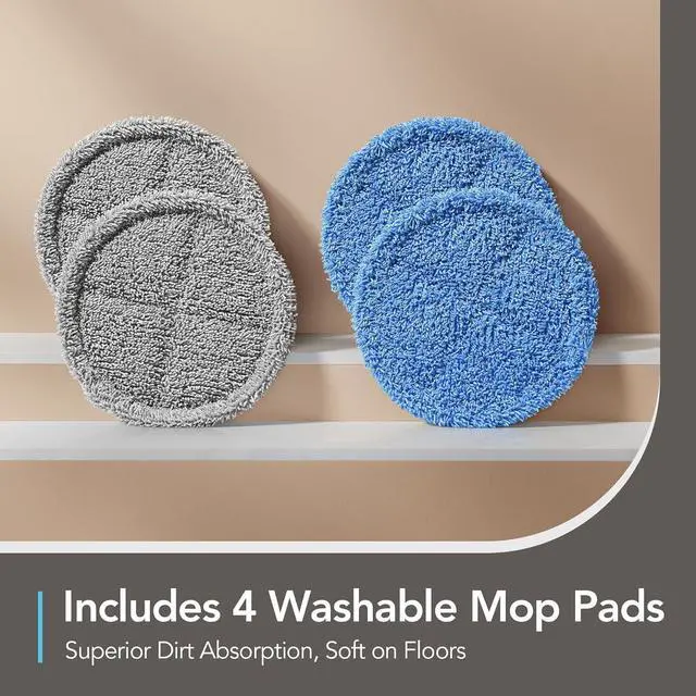 Alt view image 7 of 7 - iDOO Electric Mop, Upgraded Floor Scrubber Electric Spin Mop with LED Headlight, Rechargeable Dust Mop Cordless Dual-Motor Hardwood Floor Mop Spray Mop Clean up to 2350 ft², 46dB Quiet Clean & Waxing