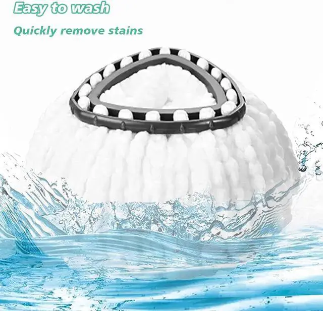 Alt view image 4 of 7 - 10 PCS Spin Mop Replacement Head,100% Microfiber Mop Refills Head Compatible with Triangle Spin Mop, 360 Degree Micro Spinning Mop Replace Head for Easy House Cleaning Floor Mopping