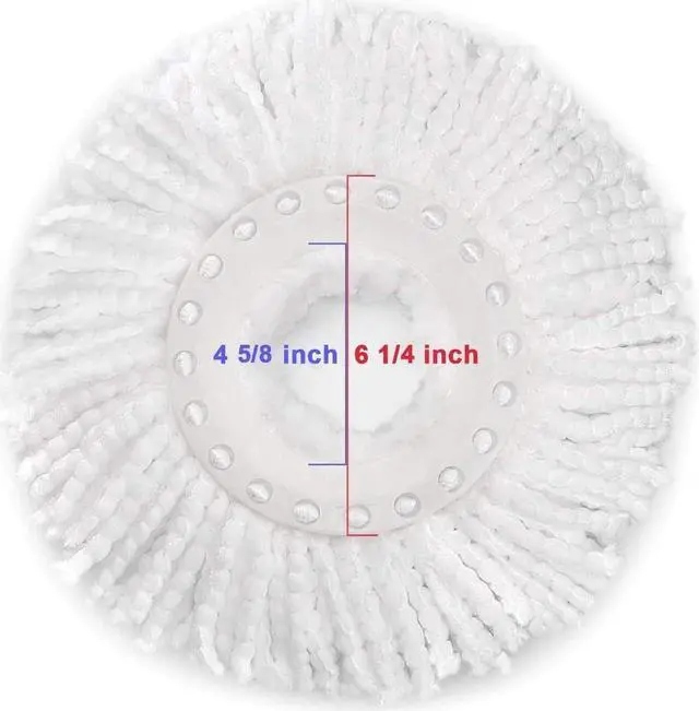 Alt view image 2 of 7 - 6 Pack Spin Mop Replacement Head for Hurrica, Mopnad, Cassabel and Other 360 Spin Mop Systems, Microfiber Spin Mop Refills (6pc-White)