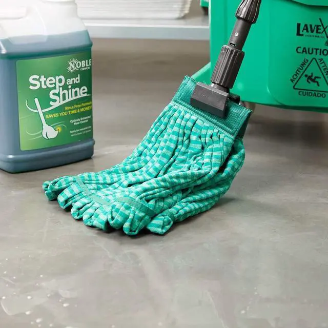 Alt view image 4 of 7 - Rubbermaid Commercial Products Web Foot® Medium 20 Ounce Microfiber Tube Wet Mop, 5" Headband, Green, for General Purpose Floor Cleaning, Abrasive Cleaning, and Heady-Duty Scrubbing