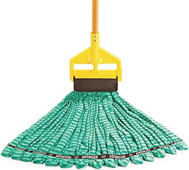 Alt view image 5 of 7 - Rubbermaid Commercial Products Web Foot® Medium 20 Ounce Microfiber Tube Wet Mop, 5" Headband, Green, for General Purpose Floor Cleaning, Abrasive Cleaning, and Heady-Duty Scrubbing