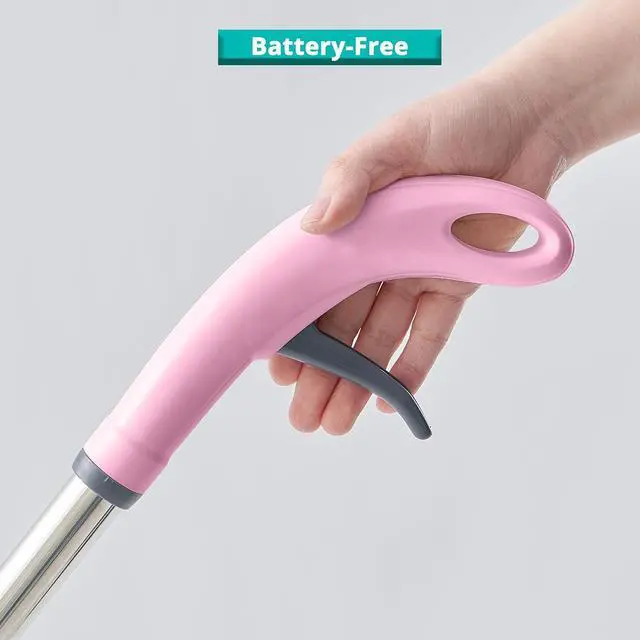 Alt view image 6 of 7 - True & Tidy® Clean Everywhere Spray Mop Kit Premium Floor Spray Mop - Includes Flat Mop Head, Round Mop Head, Squeegee Mop Head (Pink)