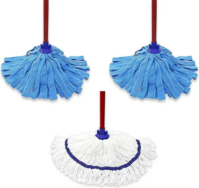 Main image of Microfiber Cloth Mop Replacement Compatible with All Standard US Threading Pole &0.8" Diameter Mop Handle 3 Packs