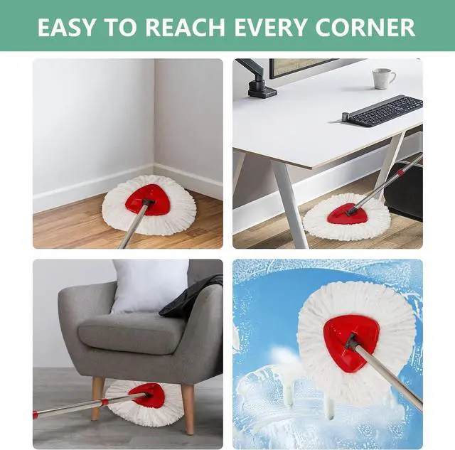 Alt view image 4 of 7 - [ 6 Pack ]Mop Heads Replacements, Spin Mop Replacement Head Deep Cleaning Machine Washable and Easy-to-Replace,Spin Mop Refill Replacement Head 100% Microfiber,Mop Head for O-Ceda EasyWrin(White)