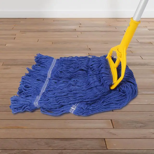 Alt view image 4 of 6 - 3 Pack Heavy Mop Replacement Head,Commercial Industrial Grade Blue Cotton Ring Heads,Cotton Looped End String Cleaning Mop Refills, Applied to Mop of Clamping Side-Loading Handles