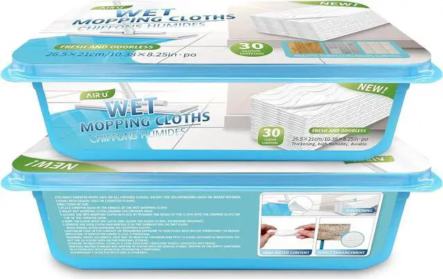 Main image of AIR U+ Upgraded Wet Mop Refills for Swiffer Sweeper Wet Pads, 60 Count