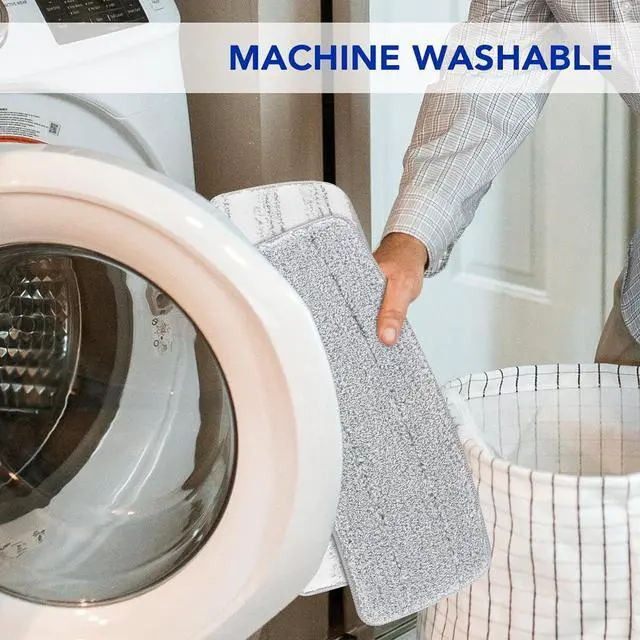 Alt view image 5 of 7 - Microfiber Cleaning Pads: 10 Pack 13" X 4.9" Washable for Floor Cleaning Compatible with Tethys & Most 13 Inch Flat Mops - Replacement for Mop Bucket Set