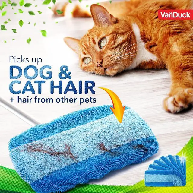 Alt view image 4 of 7 - VanDuck Reusable Pet Heavy Duty Mop Pads Compatible with Swiffer Sweeper (4-Pack) - Washable Microfiber Mop Pads for Wet & Dry Use - All Purpose Floor Mopping and Cleaning Product