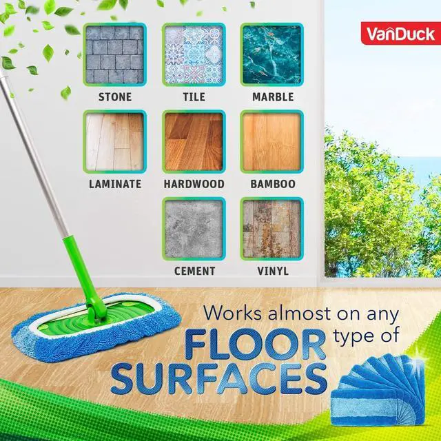 Alt view image 6 of 7 - VanDuck Reusable Pet Heavy Duty Mop Pads Compatible with Swiffer Sweeper (4-Pack) - Washable Microfiber Mop Pads for Wet & Dry Use - All Purpose Floor Mopping and Cleaning Product