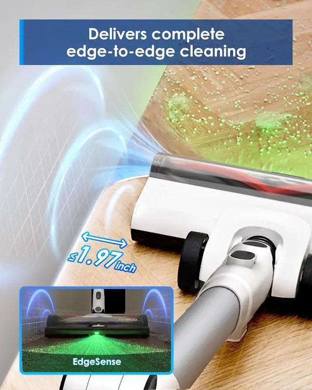 Alt view image 6 of 7 - Tineco Pure ONE A50S Cordless Stick Vacuum Cleaner, 185W Suction, 70Min Runtime, 1L Larger Dustbin, 3DSense Power Brush, PureCyclone Tech, Easily Tackles Large Debris