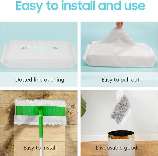 Alt view image 6 of 6 - AIR U+ Upgraded Heavy Duty Pet Dry Sweeper Pads for Swiffer Dry Sweeping Cloths Refills, 60 Count