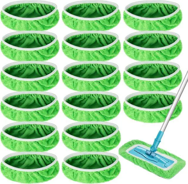 Main image of Reusable Dry Sweeping Cloths Microfiber Wet Mop Pads Compatible with Swiffer Sweeper Mop Replacement Sweeping Mopping pad Refills for Hardwood Surface Floor Cleaning (16PCS)