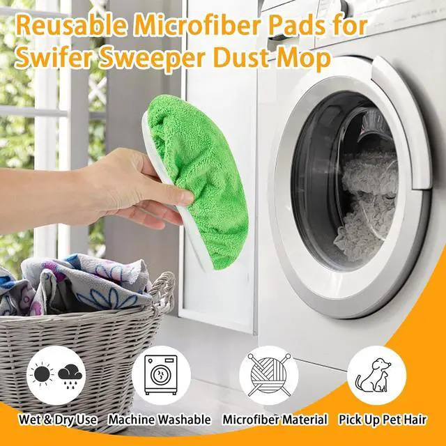 Alt view image 3 of 7 - Reusable Dry Sweeping Cloths Microfiber Wet Mop Pads Compatible with Swiffer Sweeper Mop Replacement Sweeping Mopping pad Refills for Hardwood Surface Floor Cleaning (16PCS)