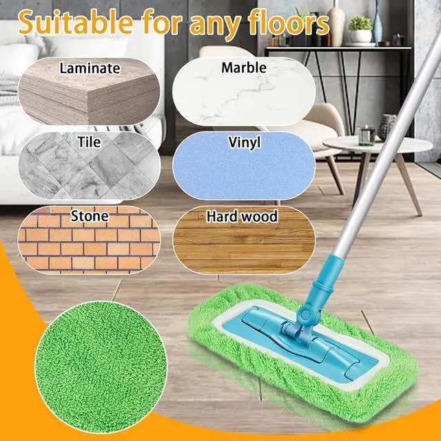 Alt view image 4 of 7 - Reusable Dry Sweeping Cloths Microfiber Wet Mop Pads Compatible with Swiffer Sweeper Mop Replacement Sweeping Mopping pad Refills for Hardwood Surface Floor Cleaning (16PCS)