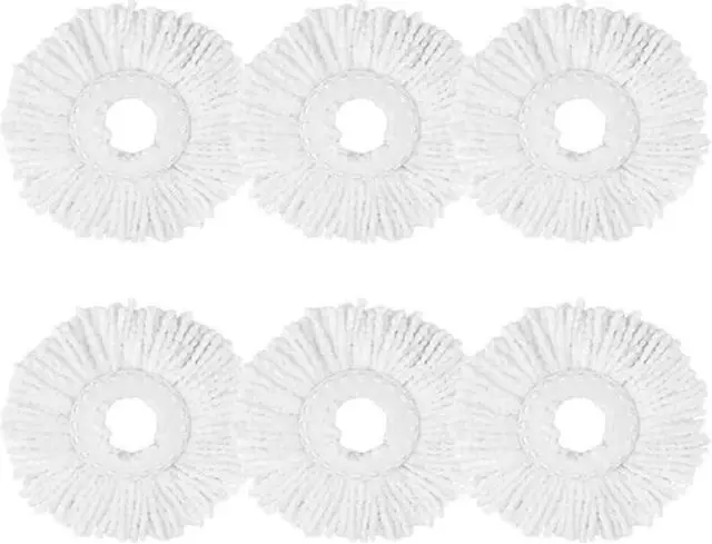 Main image of Spin Mop Head Refill Mop Replacement for Spin Magic Mop Pads Round Spin Mop Microfiber Easy Wring Spin Mop Head Cloth 6-Pack